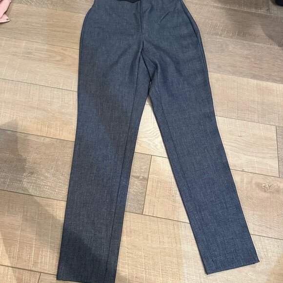 LOFT WOMENS SIZE 0 DENIM COLOR PANTS NEW HIGH WAIST CURVY SKINNY SIDE ZIP - Picture 1 of 11